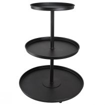 kohteita Kakkuteline musta 3-kerroksiset metalliset pyöreät jalat Ø40cm H52cm