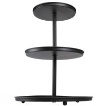 kohteita Kakkuteline musta 3-kerroksiset metalliset pyöreät jalat Ø40cm H52cm