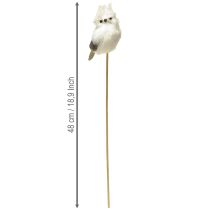 kohteita Pöllö kepillä valkoinen 9cm P48cm