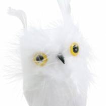 Koristeellinen pöllö valkoinen 10cm 2kpl