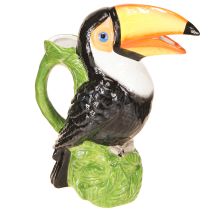 kohteita Eksoottinen koristemaljakko Tukaani keraaminen figuuri Värikäs 20×10×24cm