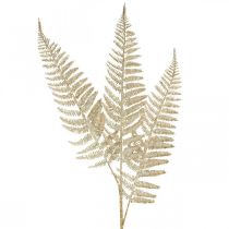 Deco saniainen tekokasvi kultaa, glitter joulukoristeita 74cm