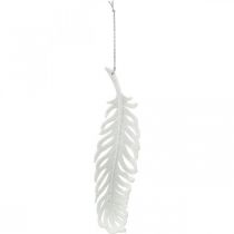 kohteita Höyhenet ripustettavaksi, joulukuusen koristelu, koristeelliset höyhenet glitterillä, häät Valkoinen L19cm 12kpl 12cm