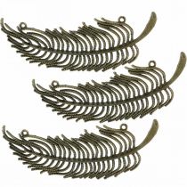 kohteita Koristehöyhenet, korujen riipukset, metallihöyhenet, hajontakoristeet pronssinväriset L8cm 10 kpl