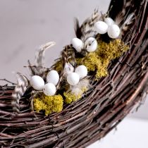 kohteita Höyhenen oksan koristekepit luonnonhöyhenillä, pääsiäiskoristeet tyylikkäisiin asetelmiin, 37 cm, 12 kpl