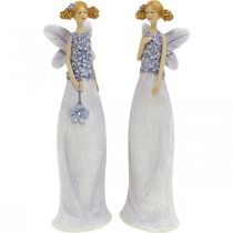Kukkakeijut, kevätkoristeet, kukkahaltiat violetti H19/19,5cm 2 kpl setti