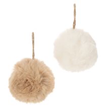 kohteita Koristeellinen pom-pom ripustettavaksi, pörröinen karvapallo, 7 cm, 6 kpl