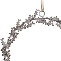kohteita Ikkunakoriste, ovikranssi, shabby chic -kukkaseppele, metalli, valkoinen, Ø16,5 cm