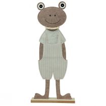 kohteita Huopakoristesammakko Dungarees beige -koristefiguurihuovalla H51,5cm