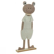 kohteita Huopakoristesammakko Dungarees beige -koristefiguurihuovalla H51,5cm