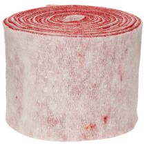 kohteita Huopanauha, 100% villaa, kaksivärinen, patalapuksi, huopanauha valkoinen/punainen, 15 cm x 5 m