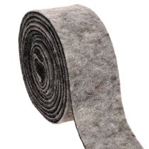 kohteita Huopanauha, patahihna, 100% villaa, harmaa/musta, 7,5 cm leveä, 5 m pitkä