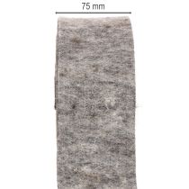 kohteita Huopanauha, patahihna, 100% villaa, harmaa/musta, 7,5 cm leveä, 5 m pitkä