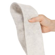 kohteita Kaksivärinen huopanauha, valkoinen/harmaa, valmistettu 100 % villasta, 7,5 cm leveä, 5 m pitkä