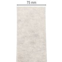 kohteita Kaksivärinen huopanauha, valkoinen/harmaa, valmistettu 100 % villasta, 7,5 cm leveä, 5 m pitkä
