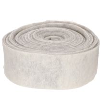 kohteita Kaksivärinen huopanauha, valkoinen/harmaa, valmistettu 100 % villasta, 7,5 cm leveä, 5 m pitkä