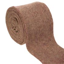 kohteita Kaksivärinen huopateippi villahuovasta, 100 % villaa, violetti/ruskea, 15 cm x 5 m