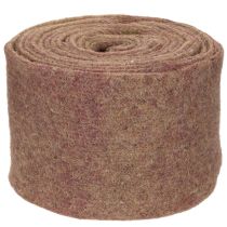 kohteita Kaksivärinen huopateippi villahuovasta, 100 % villaa, violetti/ruskea, 15 cm x 5 m