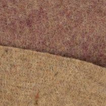 kohteita Kaksivärinen huopateippi villahuovasta, 100 % villaa, violetti/ruskea, 15 cm x 5 m