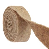 kohteita Huopanauha villanauha koristekangas ruskea beige villahuopa 7,5cm 5m