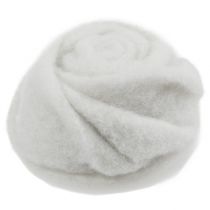 Huopa ruusu valkoinen Ø8cm K4cm 6kpl