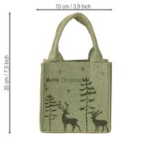 kohteita Huopakassi Merry Christmas pieni kahvoilla Vihreä 15×10cm