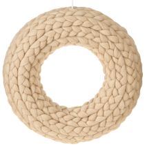kohteita Vaaleanruskea huopavilla koristeseppele ripustettavaksi Ø30cm L4cm