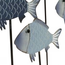 Deco-metallikalaparvi puisella alustalla 32×7×30cm