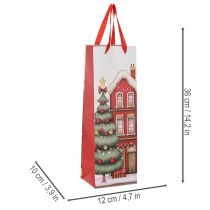 kohteita Lahjapussi pullo Joulutalo ja joulukuusi 36cm 2kpl