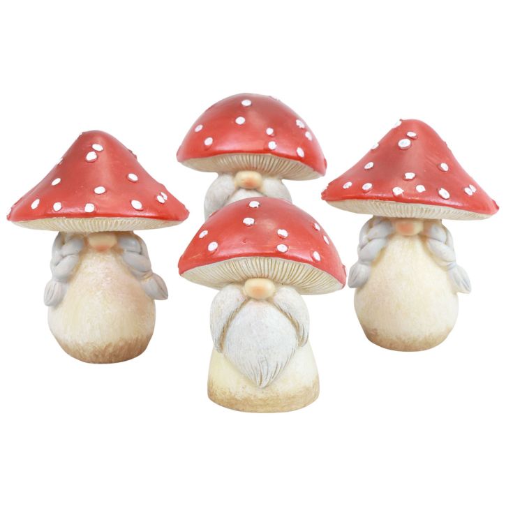 Perhoheltakoristeet Sienet Syksykoristeet Punainen Valkoinen Ø6cm K7,5cm 4 kpl