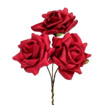 Vaahtomuovi ruusu Ø7,5cm punainen 18kpl