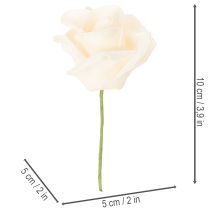 kohteita Tekoruusu, kermanvärinen, 10 cm kukinto varressa, 100 kpl