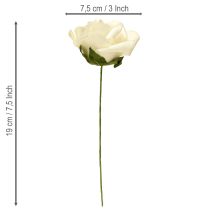 kohteita Vaahtomuoviruusut varsikukilla vaahtokerma Ø7.5cm 18 kpl