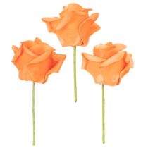 kohteita Keinotekoinen oranssi ruusu, 5 cm kukinto, yksittäinen, 100 kpl
