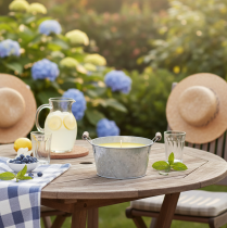 kohteita Citronella-ulkokynttilä ämpärissä: Tunnelmallinen valaistus ja hyönteiskarkote, 15 cm