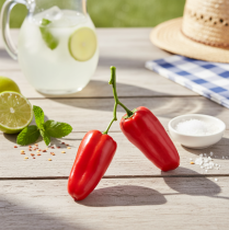 kohteita Keinotekoiset punaiset paprikat oksavihanneskoristeella L8cm