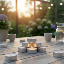kohteita Tuoksukynttilät laventelimimoosat, teekynttilät tuoksuvat Ø3,5cm K1,5cm 18 kpl