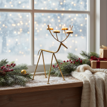 kohteita Kynttilänjalka metallipeura koristeellinen kynttilänjalka H44,5cm