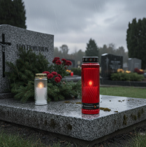 kohteita Haudan kynttilän kannen kuvio kukka punainen musta 10 päivää H27cm