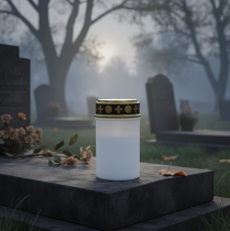 kohteita LED hautavalo valkoinen, lämmin valkoinen ajastin paristokäyttöinen Ø6,8 H12,2cm