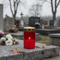 kohteita Hauta vaalea sylinterimäinen punainen Ø6cm K10cm 12 kpl