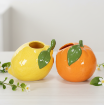 kohteita Sitrusmaljakko, appelsiini ja sitruuna, ylellinen kodin asuste, kesäkoriste, 10 cm, 2 kpl