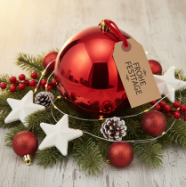 kohteita Iso punainen muovinen joulupallo, Ø25cm