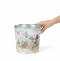 kohteita Pyöreä metallinen ruukku/istutusastia Fresh Garden K21cm