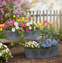 kohteita Soikea metallikulho, mustaharmaa, vintage-tyyli, 32,5/37 cm, 2 kpl.