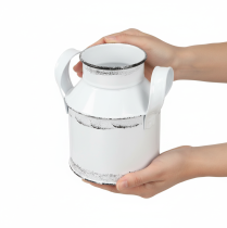 kohteita Koristeellinen metallinen kannu kahvoilla, valkoinen ja musta, 13 cm korkea, 2 kpl