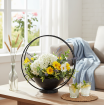 kohteita Kulho jalalla, koristerengas, metalli, antrasiitti, korkeus 29 cm, 2 kpl