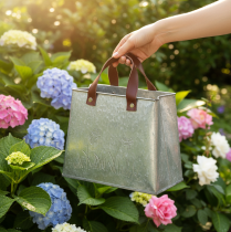 kohteita Koristeellinen kassi, hopea, valkoinen, ruskea, metalli, ruukkukassi, P22cm, 2 kpl