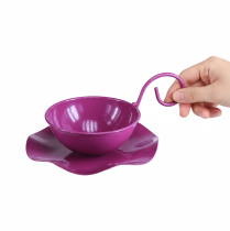 kohteita Koristeellinen metallinen teekuppi lautasella, violetti, Ø11,5 cm, K8 cm, 2 kpl