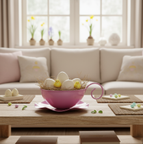 kohteita Metallinen muki Ø16cm K9cm Koristeellinen muki lautasella Pinkki 2 kpl